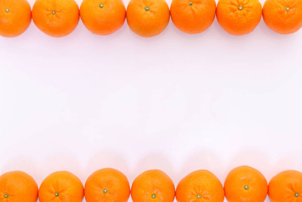 citrus tankan frame on white background - Photo, Image