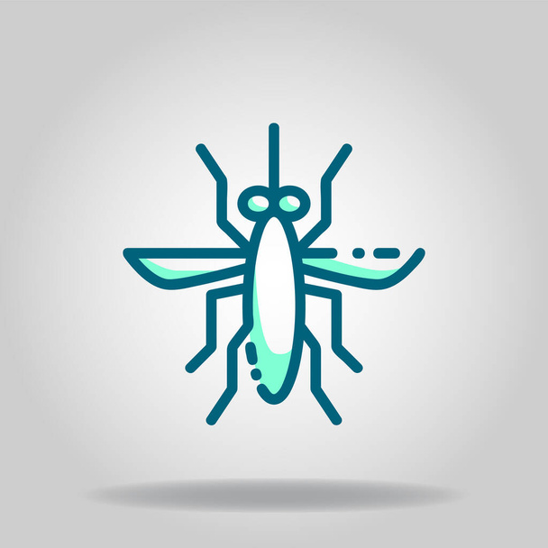 Логотип або символ ікони комарів з синім кольором
 - Вектор, зображення