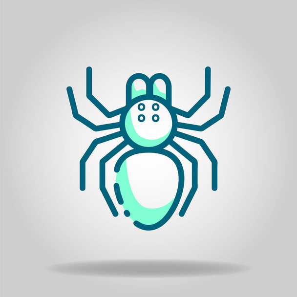 İkili mavi renkli tarantula simgesinin logosu veya sembolü - Vektör, Görsel