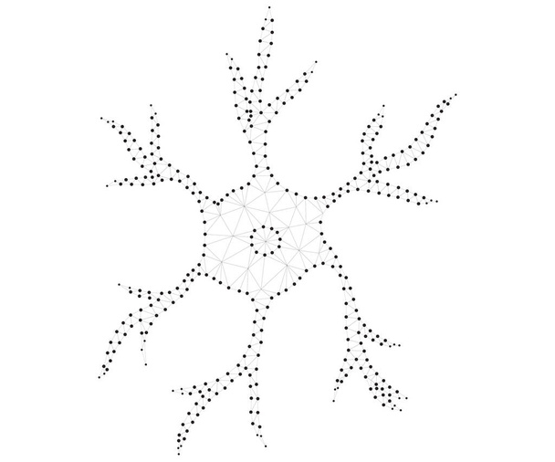 neuron, star, polygon, b-w1 - Vektor, kép