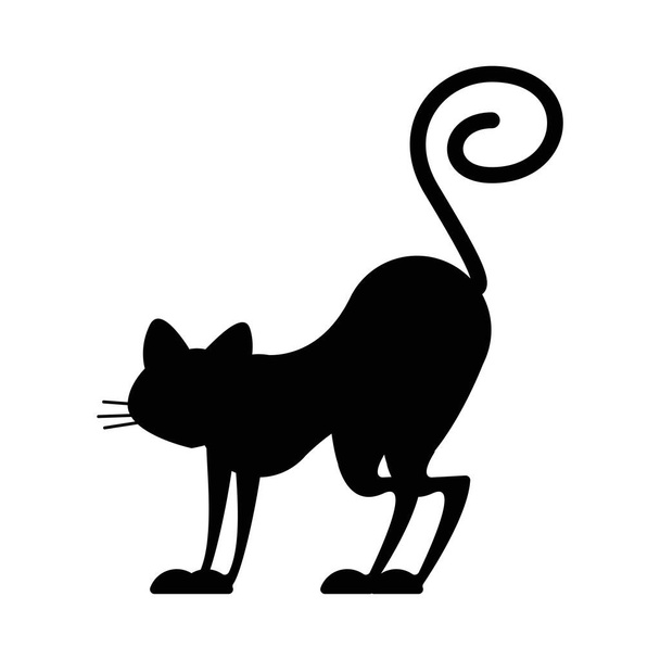 Cadılar Bayramı kedi silueti vektör tasarımı - Vektör, Görsel