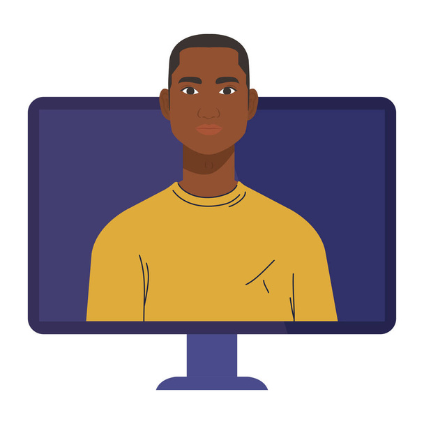 nero uomo cartone animato in computer vettoriale design - Vettoriali, immagini