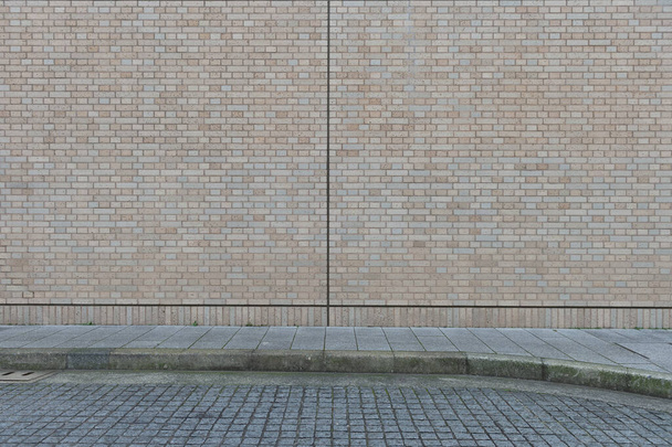 fondo de la pared de la calle, fondo industrial, calle urbana grunge vacío con pared de ladrillo de almacén - Foto, imagen