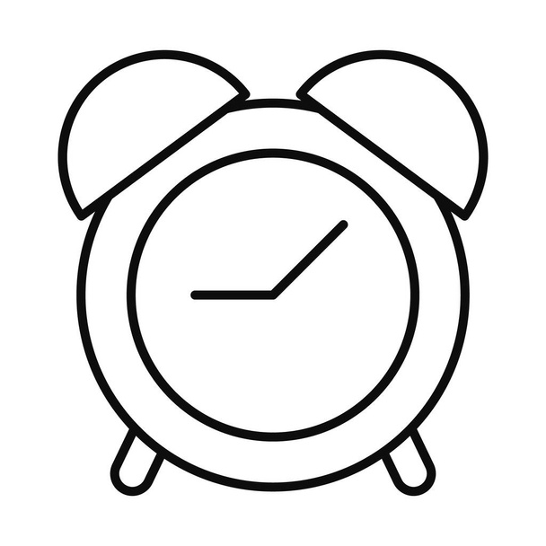 icono del reloj despertador, estilo de línea - Vector, imagen