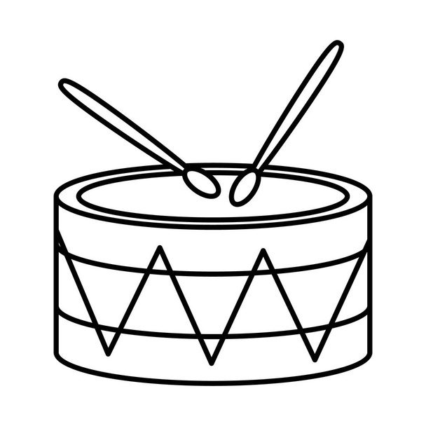 tambour avec design mexicain, style ligne - Vecteur, image