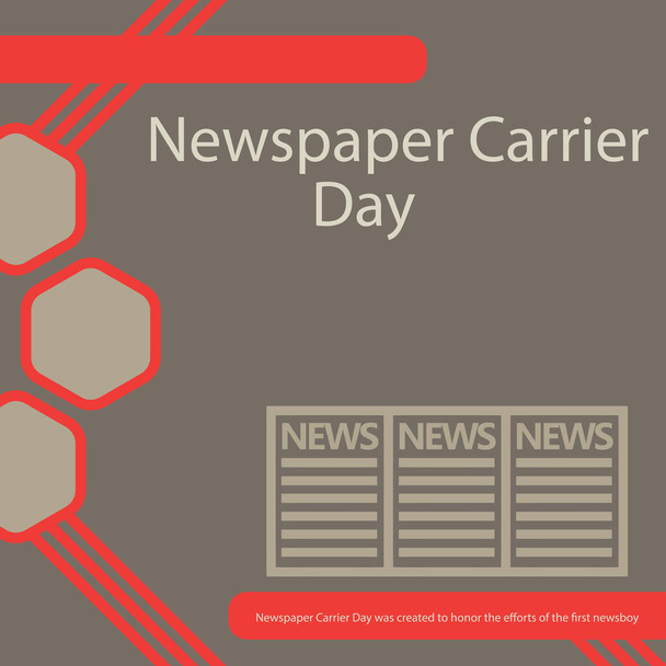 Der Zeitungsausträger-Tag wurde ins Leben gerufen, um die Bemühungen des ersten Zeitungsausträgers zu ehren. - Vektor, Bild