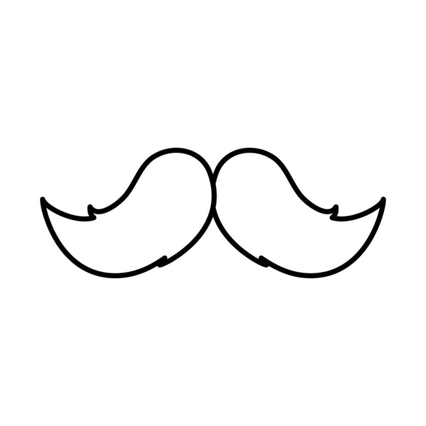 mustache icon image, line style - Vektor, kép
