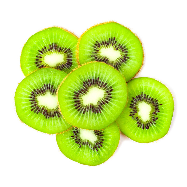kiwi fruit slice isolated on white background - Photo, Image