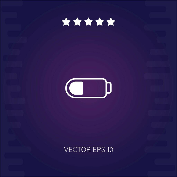 Низкий интерфейс батареи символа вектора значок современной иллюстрации - Вектор,изображение