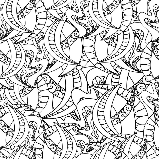 Abstract Seamless Monochrome Pattern - ベクター画像