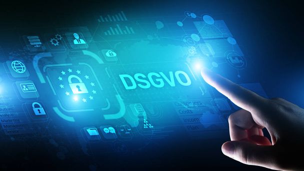 DSGVO, RODO Ogólne rozporządzenie o ochronie danych Prawo europejskie Cyberbezpieczeństwo Koncepcja prywatności danych osobowych - Zdjęcie, obraz