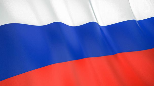 Die schwenkende Fahne Russlands. Hochwertige 3D-Illustration. Perfekt für Nachrichten, Reportagen, Veranstaltungen.  - Foto, Bild