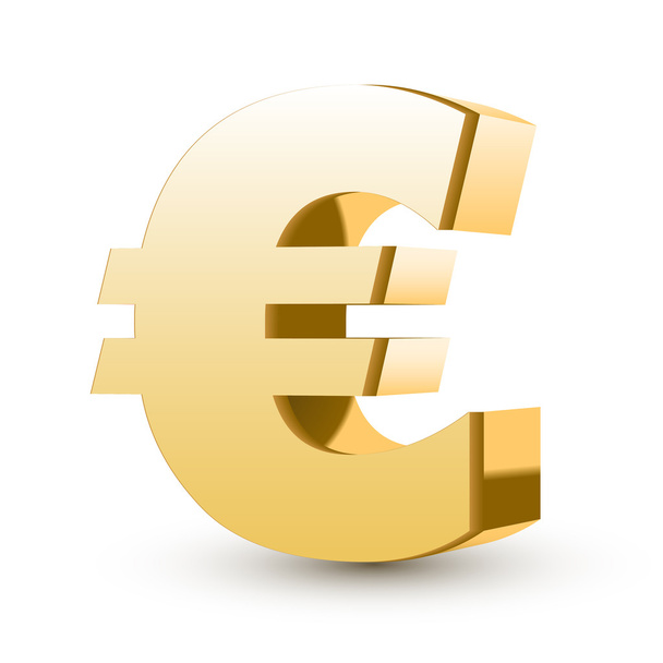 golden euro symbol - Διάνυσμα, εικόνα