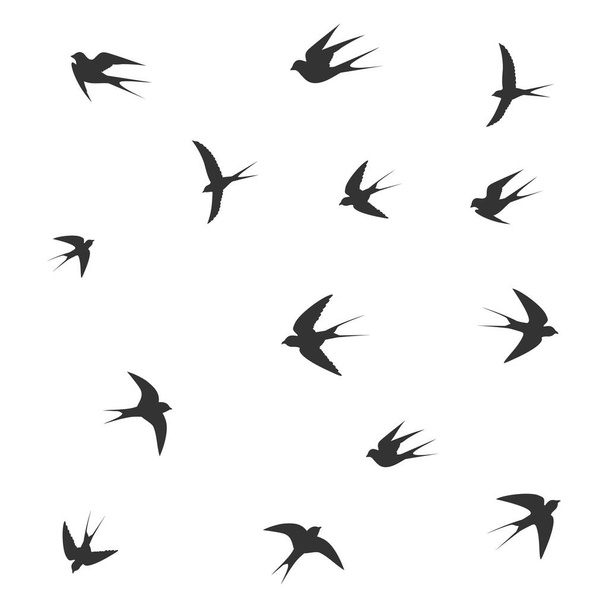 birds on a gray background,icon birds,vector illustration - Vektör, Görsel