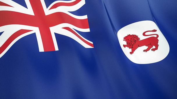 Die wehende Fahne Tasmaniens. Hochwertige 3D-Illustration. Perfekt für Nachrichten, Reportagen, Veranstaltungen.  - Foto, Bild