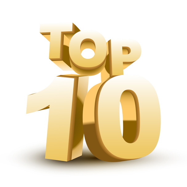 Top ten golden word - Vettoriali, immagini