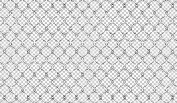 wire mesh isolated and transparent for background, barrier net, wire net metal wall, barbed wire fence, metal grid for backdrop, fence barb for construction zone, wire grid of fence for wallpaper - Vector, Image