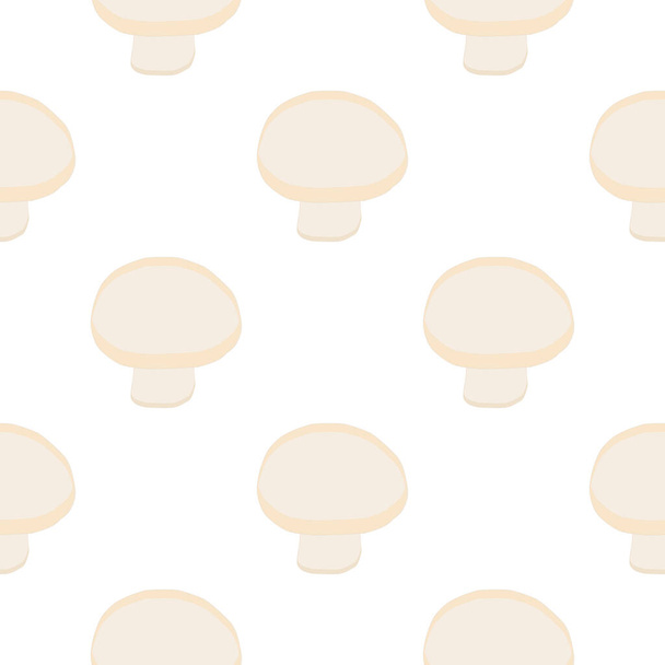 Εικονογράφηση με θέμα το φωτεινό μανιτάρι μοτίβο, champignon λαχανικών για σφραγίδα. Φυτικό μοτίβο που αποτελείται από όμορφα μανιτάρια, πολλά champignon. Απλό φυτικό μοτίβο από μανιτάρια champignon. - Διάνυσμα, εικόνα