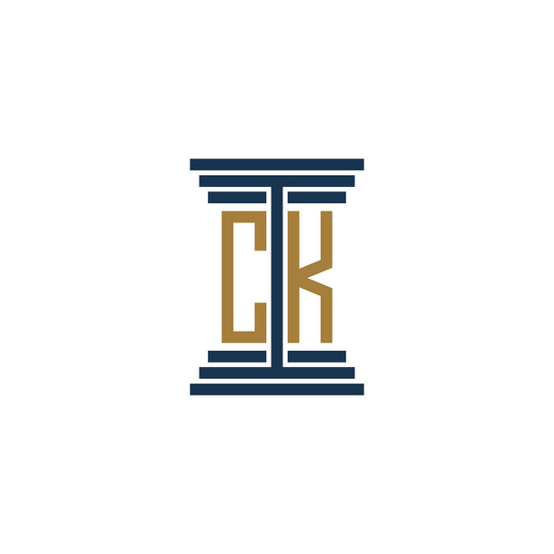 ck legge pilastro logo design vettoriale icona simbolo - Vettoriali, immagini