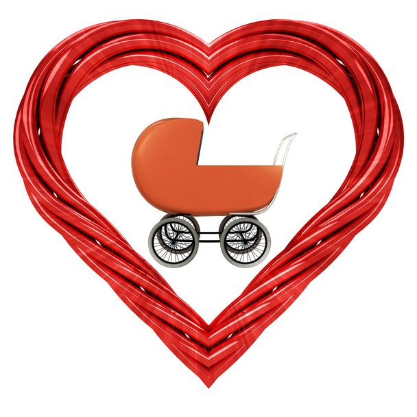 Red pipe shaped heart - Photo, Image