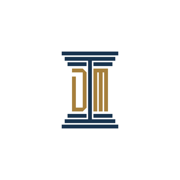 dm law pillar logo ontwerp vector symbool - Vector, afbeelding