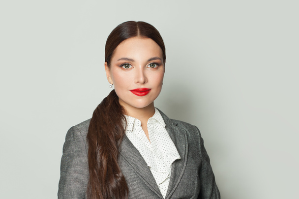 Smart successful businesswoman on white background - Fotografie, Obrázek