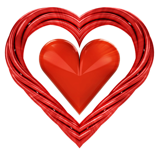czerwona rura w kształcie serca - Zdjęcie, obraz