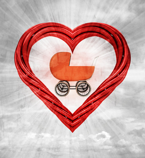 piros cső alakú szív - Fotó, kép