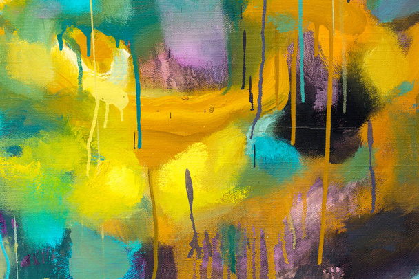 Abstract painting on paper oil and gouache colorful background. - Photo, Image