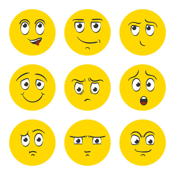 Faces with emotions. - Vector, Image