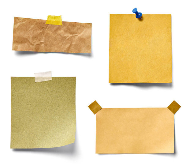 collection of various vintage note paper on white background. each one is shot separately - Photo, Image