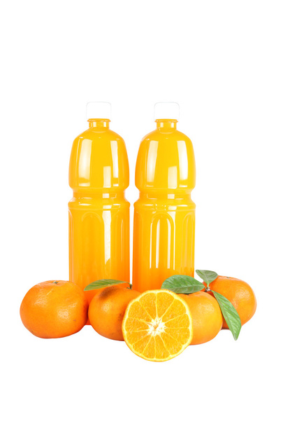 Mandarina Naranja y Botella de jugo
. - Foto, Imagen