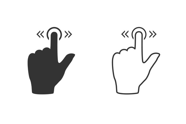 Slide line icon set gesture on white. Vector - Vector, Image