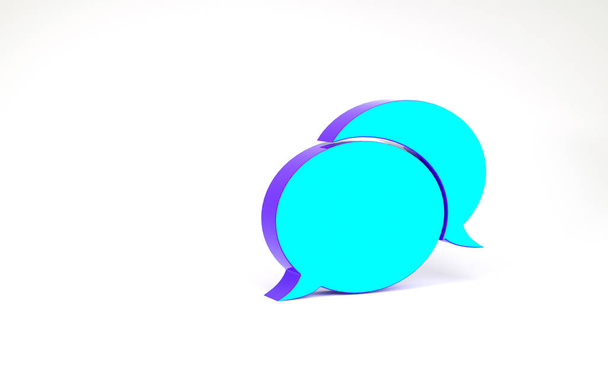 Turquoise Beszédbuborék chat ikon elszigetelt fehér alapon. Üzenet ikon. Kommunikáció vagy megjegyzés chat szimbólum. Minimalizmus koncepció. 3d illusztráció 3D render - Fotó, kép