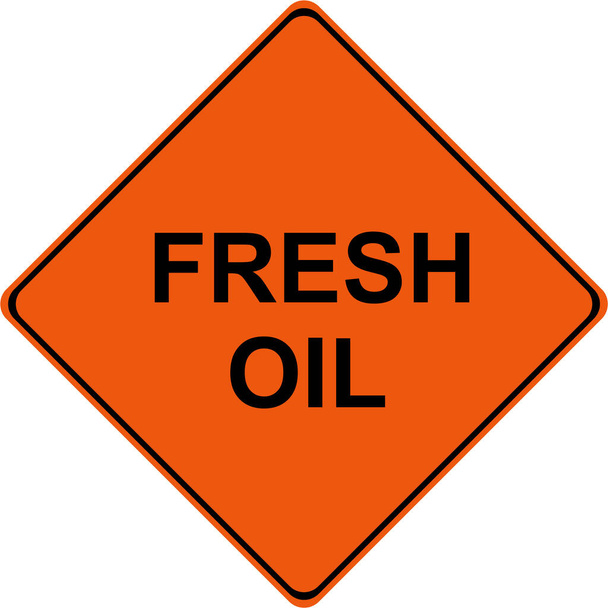 Verkehrswarnschild für frisches Öl - Foto, Bild