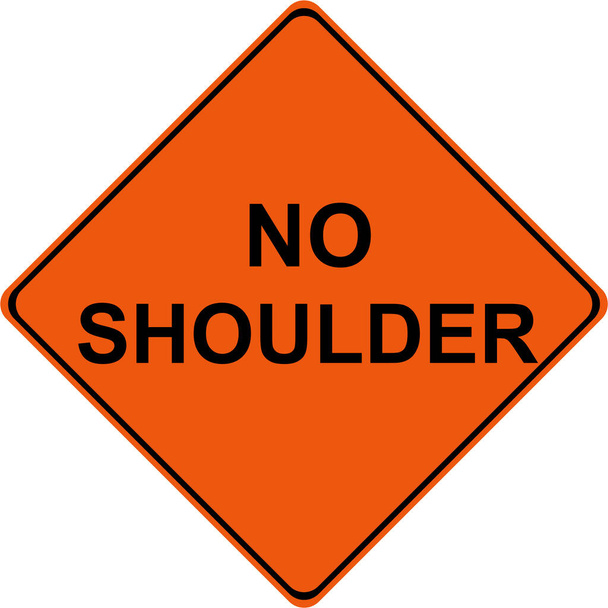 No hay señal de advertencia de tráfico de hombro - Foto, imagen
