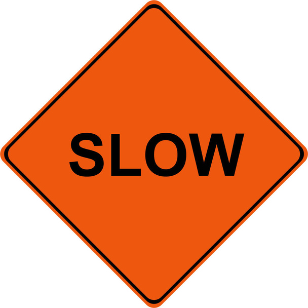 Знак, предупреждающий о замедлении движения - Фото, изображение
