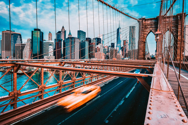View of Brooklyn Bridge in New York City. - Фото, изображение