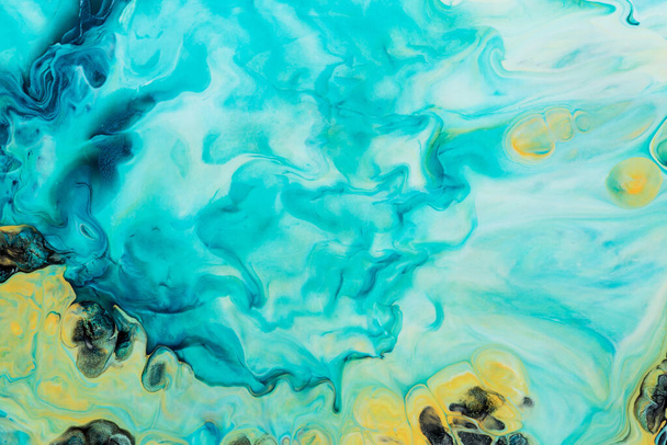 Abstract background of acrylic paint in aquamarine tones - Foto, afbeelding