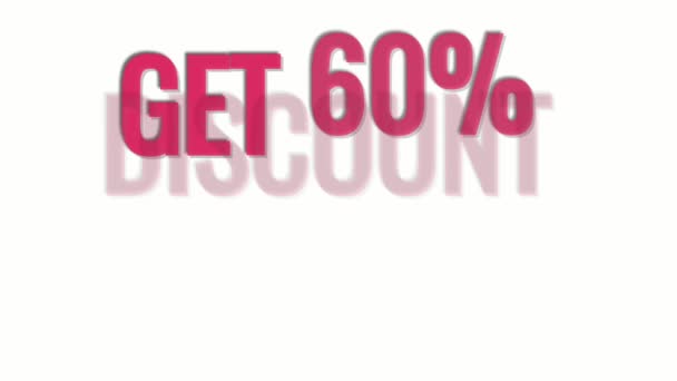 Get ET 60% DISCOUNT mozgókép animáció. Videó borító animációs szöveg.4K videó. - Felvétel, videó