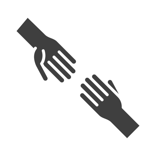hands support together, human rights day, silhouette icon design - Vector, Image