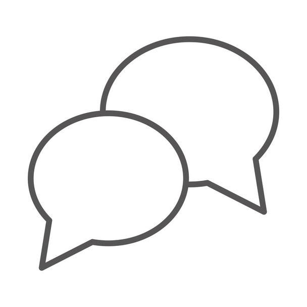 音声バブルトークメッセージ対話ラインアイコンのデザイン - ベクター画像