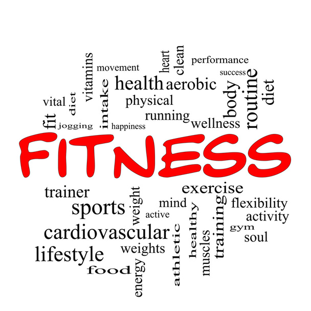 fitness szó felhő fogalmát a piros paprika - Fotó, kép