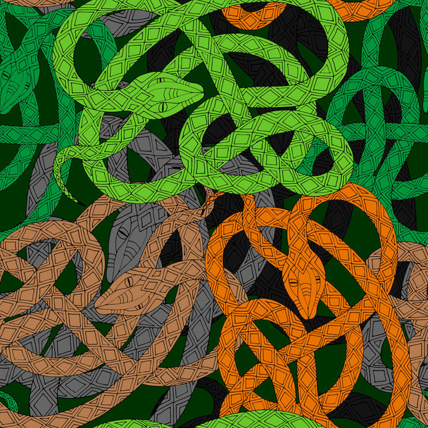 hladký vzor s hady, ozdoba na tapety a tkaniny, zázemí pro scrapbooking, balicí papír - Vektor, obrázek