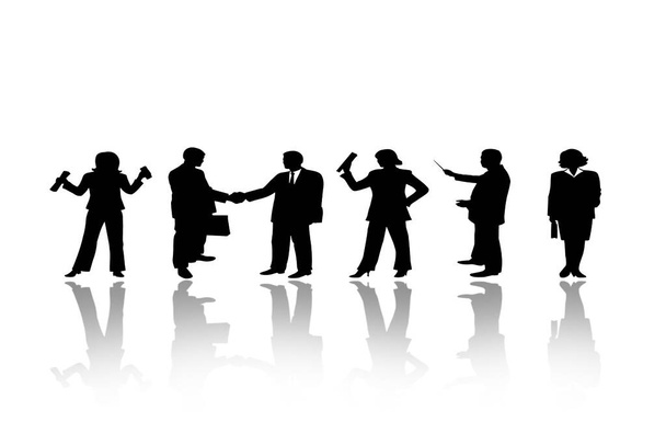 Pessoas ambulantes silhuetas Negócio isolado, ícone de pessoa sinal pictograma - Foto, Imagem