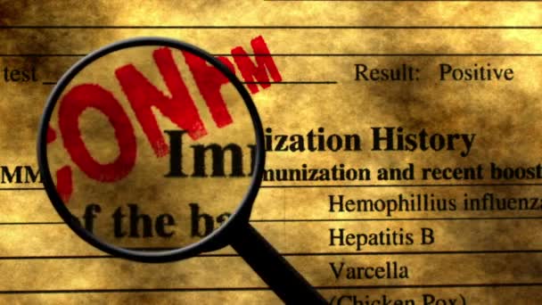 Op zoek naar immunisatie geschiedenis concept - Video