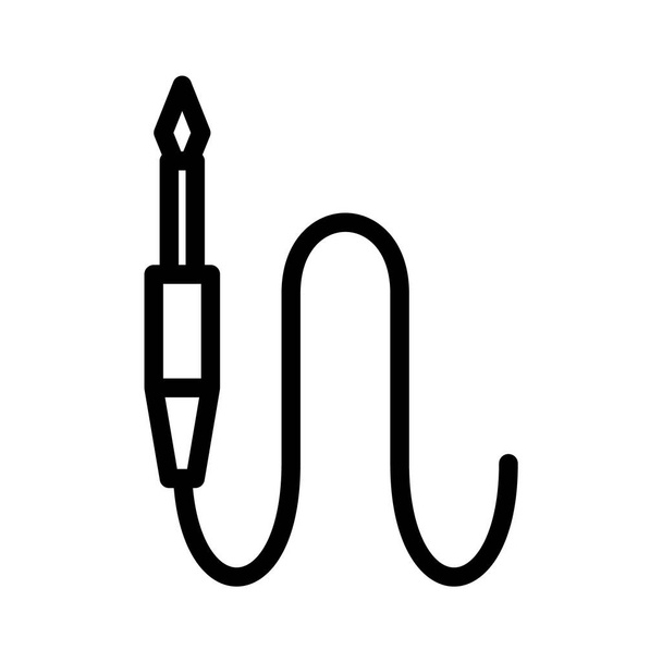 Λογότυπο ή σύμβολο του εικονιδίου βύσματος jack με στυλ μαύρης γραμμής - Διάνυσμα, εικόνα
