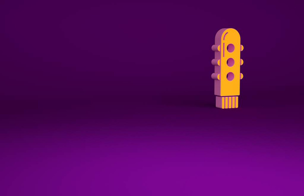 Orange Dildo vibrator for sex games icon isolated on purple background. Sex toy for adult. Vaginal exercise machines for intimate. Minimalism concept. 3d illustration 3D render - Valokuva, kuva
