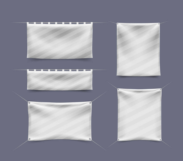Set of Realistic Banner with Folds . Isolated Vector Elements - Vector, afbeelding