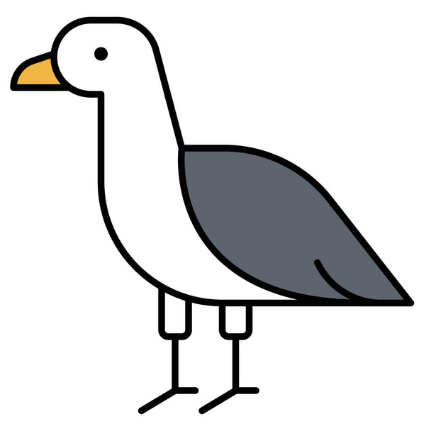 Значок чайки, векторная иллюстрация летних каникул - Вектор,изображение
